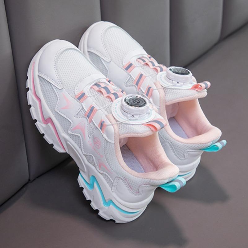 Сетчатая удобная спортивная обувь с вращающимися пуговицами для мальчиков и девочек — фото 6