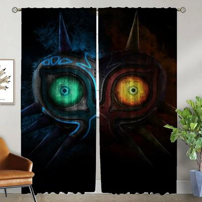 Z-zeldaes Verdunkelungsvorhang für Zimmer 2 Paneele Modern Wohnzimmer Vorhänge Halloween Dekoration Jalousien Heim Innenvorhänge Kind
