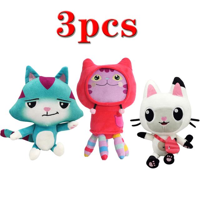 25cm 7-teiliges Gabby's Puppenhaus Plüschtier Zeichentrick-Stofftier Meerjungfrauenkatze Meerjungfrauen-Plüschpuppe Weihnachtsgeschenk für Kinder