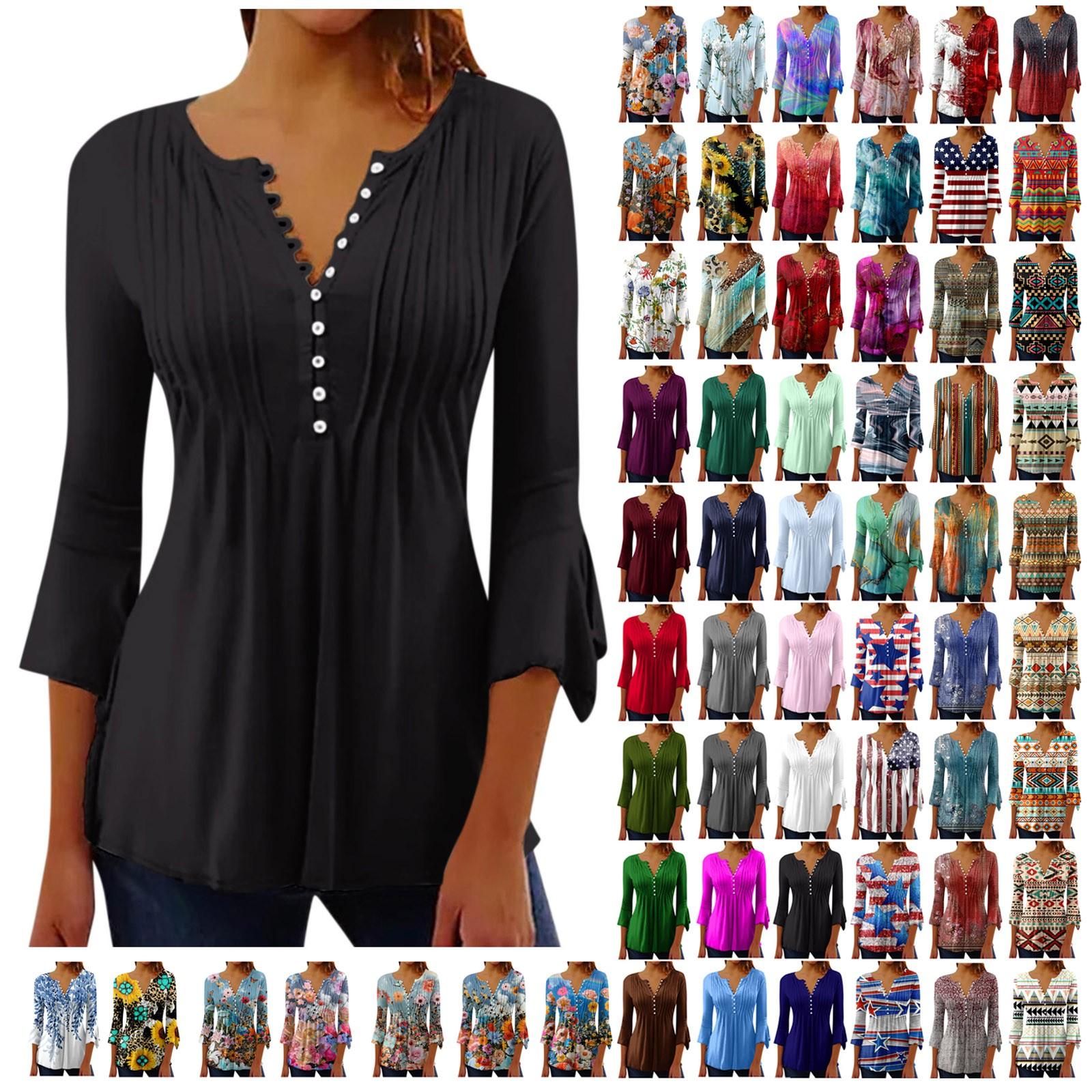 (Острая курица)Женские рубашки с рукавами 3/4 лепестка — фото 6