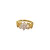 Real Gold Light Luxury Flower Full Diamond Ring Opening Adjustable Simple Jewelry Japanese Ring Couple Ring