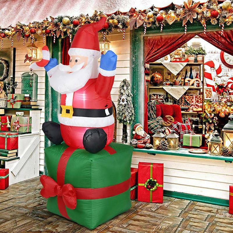 Christmas Inflatable LED Lights Santa Claus Ornament Cartoon Model Decor Home Outdoors Christmas New Year Decor