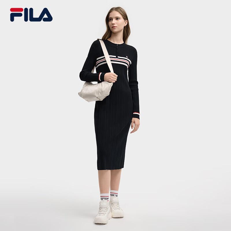 FILA Women's 2025 Winter Slim-Fit Knit Sweater Dress
