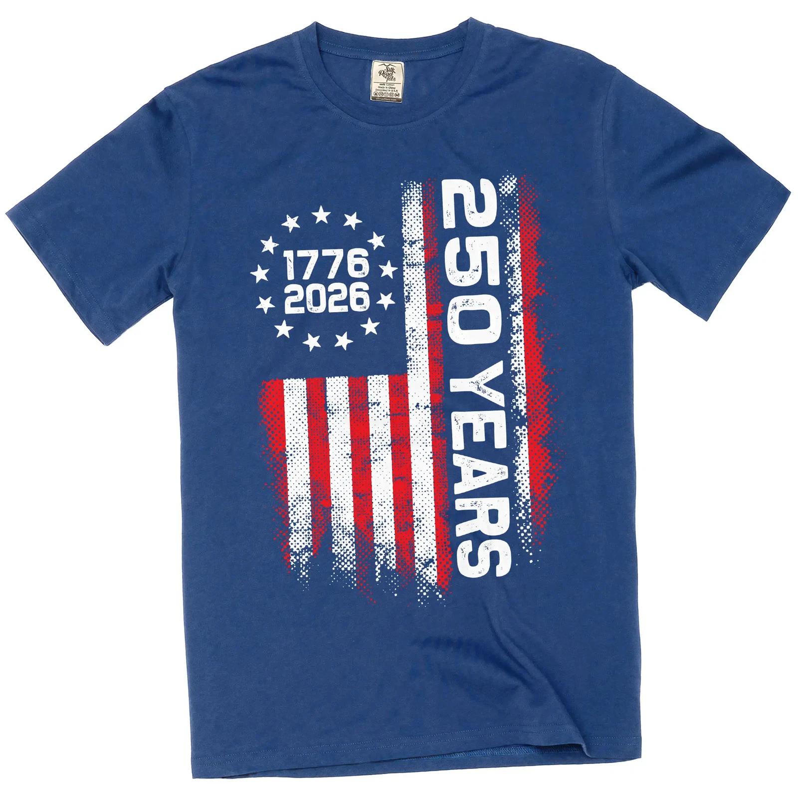 

4th of July US 250 Years Birthday T-shirt Independence day 1776-2026 Freedom Tee 3XL