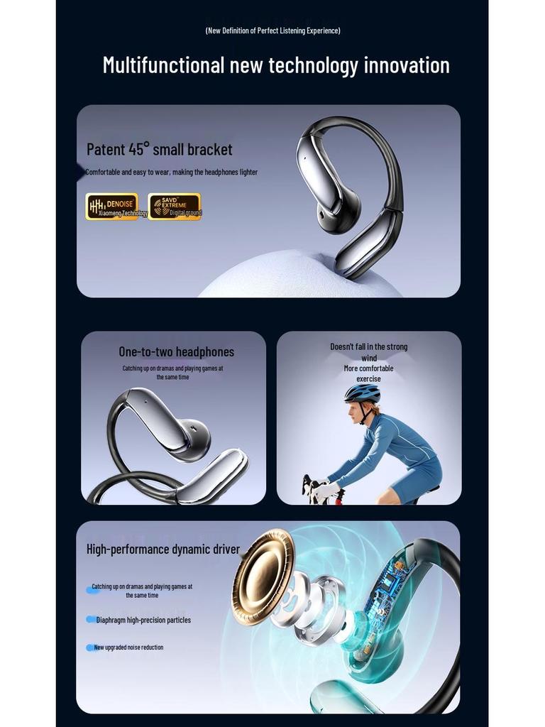 AI Smart Bluetooth Earbuds: Wireless Sports Earphones with Air Conduction & Long Battery Life