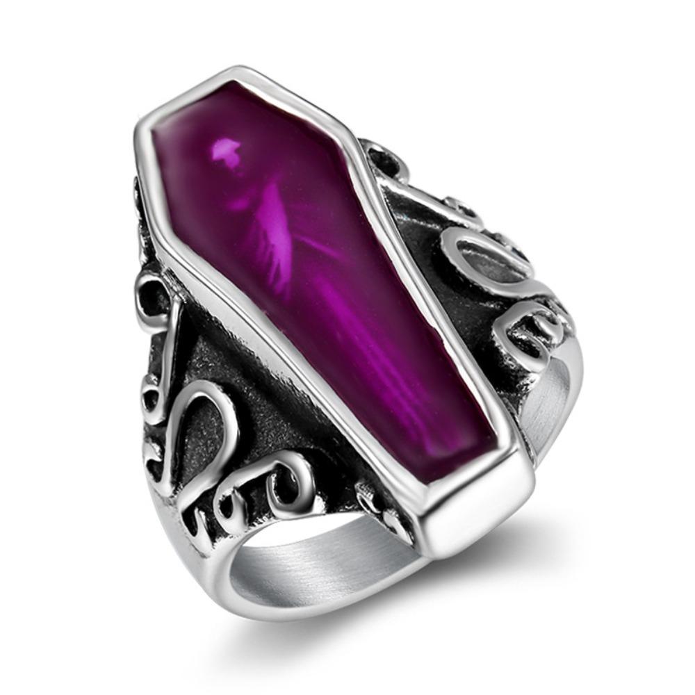 Skull Zombie Coffin Resin Ring for Men and Women Gothic Style Unisex Jewelry