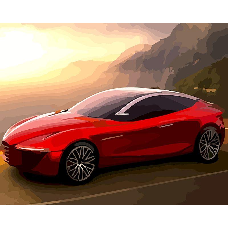 PhotoCustom Painting By Number For Adults On Canvas Sports Car Diy Picture Of Coloring Drawing Oil Painted By Number Home Decor