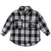 Boys' Plaid Long Sleeve Shirt Jacket, Spring & Autumn 2025, Korean Style, Trendy & Loose Fit for Big Kids.