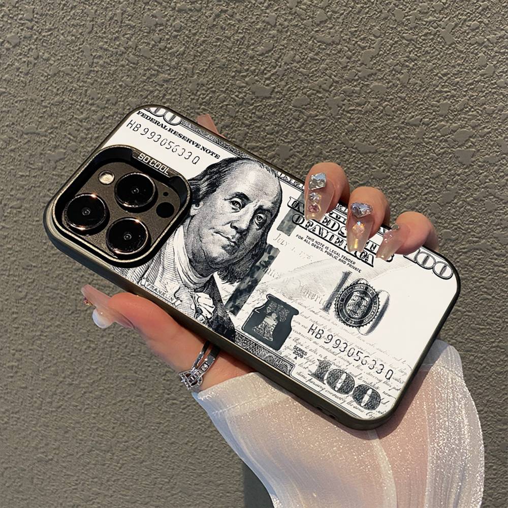 Cool 100 Dollar Bank Note Silver Shockproof Back Cover: Colorful Slim Phone Case For IPhone 17,16,15,14,13,12,11 Pro Max, Plus