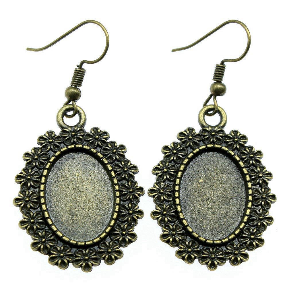 Ovale Cabochon Base Hængeøreringe DIY Foto Smykke Tilbehør Håndlavede Gaver