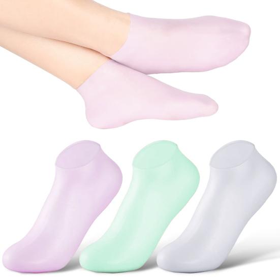 1 Pair Silicone Moisturizing Foot Stickers Repair Dry Cracked Feet Socks Anti-Slip Massage Care Tools