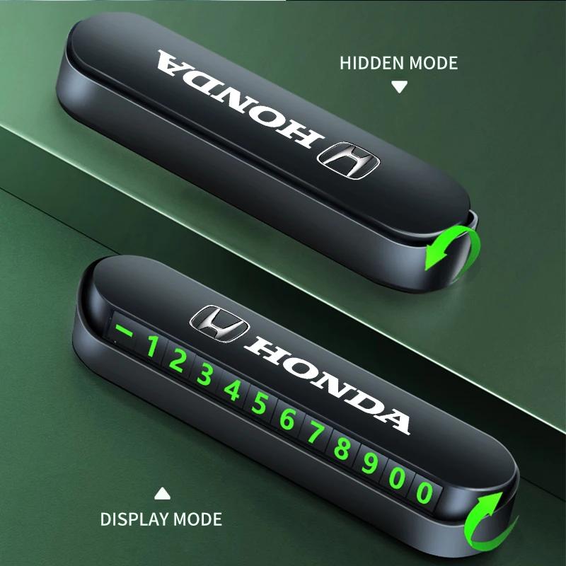 Car Temporary Stop Sign Parking Card Telephone Number Card Plate For Honda Civic Fit Jazz Accord Pilot CRV Odyssey Passport MV1