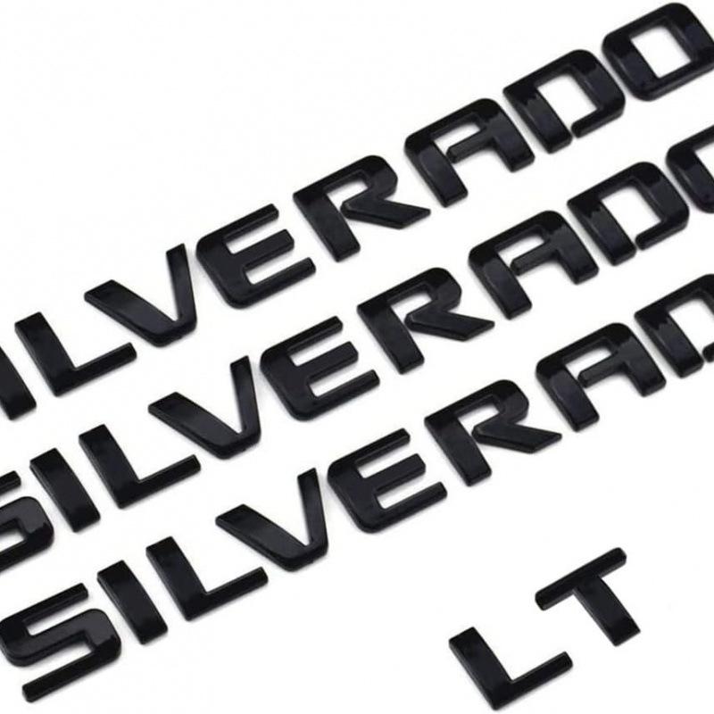 Chevrolet Silverado LT 4-teiliges ABS-Emblem-Aufkleber-Set für Autotüren & Heckklappe