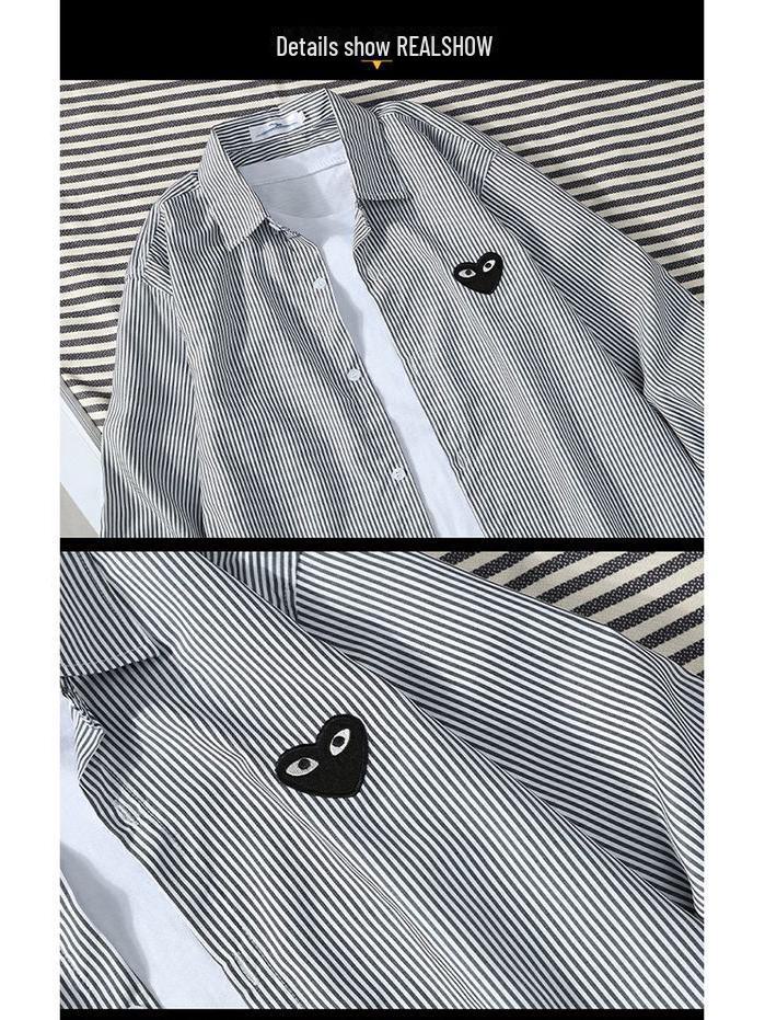 2023 Summer Unisex Striped Long Sleeve Lightweight Love Shirt