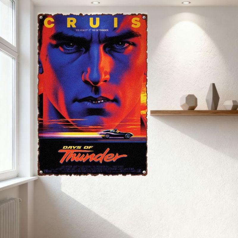 Days of Thunder Movie Metal Tin Sign Vintage Retro Speed Racing Art Wall Decor for Home Bar Club Man Cave