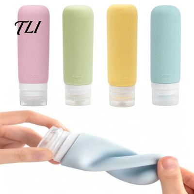 Refillable Lotion 1/4Pcs Silicone Travel Bottle for Toiletries, Leak Proof Size Container, Compact Leakproof Bottles Squeeze Bottle, Essentials