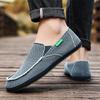 Men’s Outdoor Canvas Shoes Moccasins Driving Shoes Comfort Grey Casual Plus Size  Slip On Wide Head Shoes for Farther