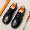 Luxury Designer Men's Lace Up Square Toes Shoes British Retro Fashion Punk Wedding Dress Homecoming Sapatos Tenis Masculino