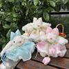 Bow Knot Plush Rabbit Keychain Princess Pearl Dress Rabbit Doll Keyring  Backpack Decor