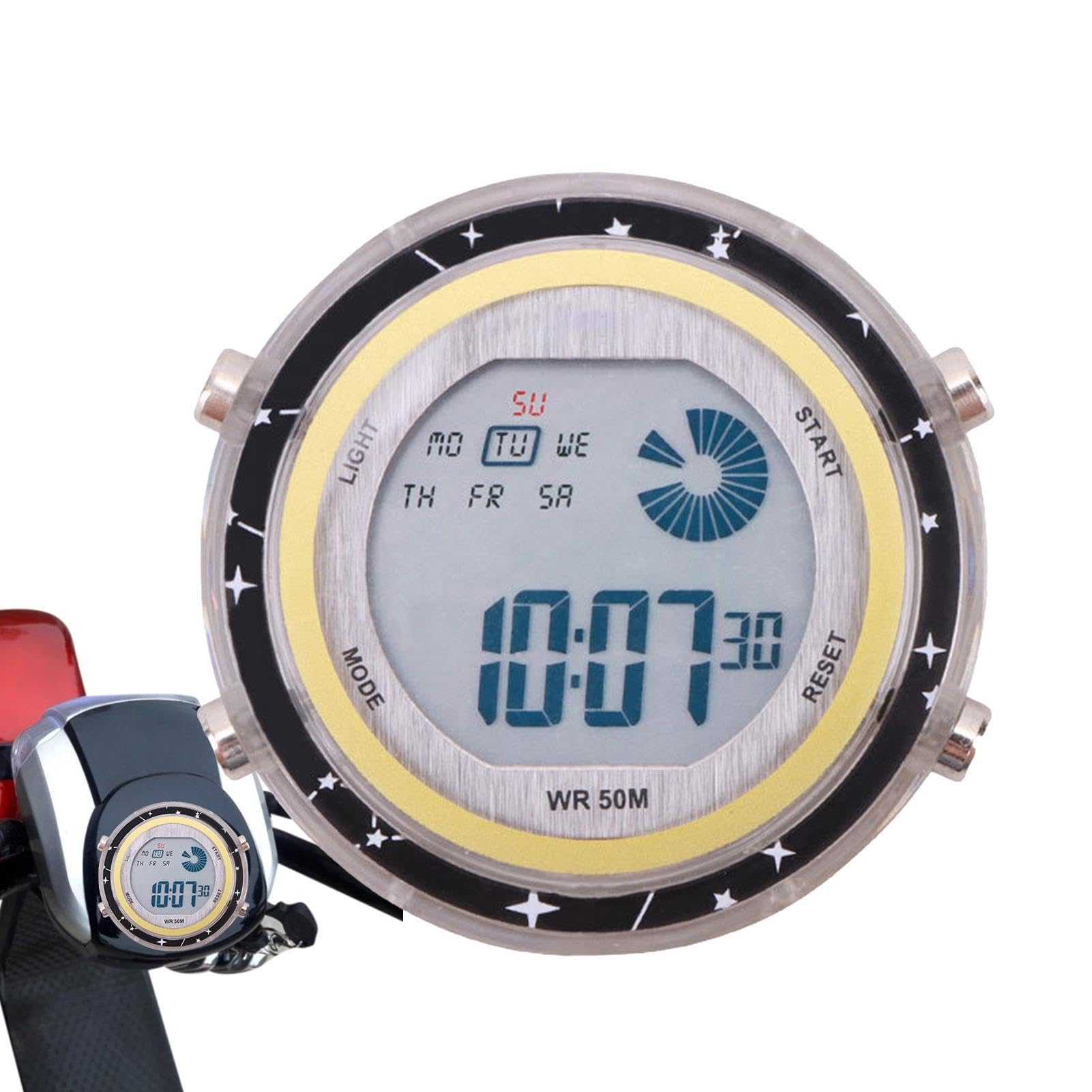 

Luminous Dial Bike Clock - Waterproof Stick-on Bike Mount Watch | Luminous Dial Clock See description чорний