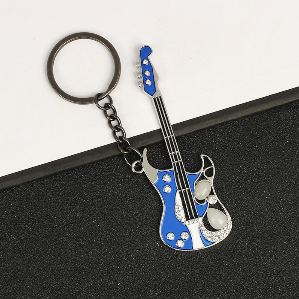 Y2k Y2k Guitar Keyring Guitar Shape Spot Drill Guitar Keychain Sweet Guitar Keychain  Bag Pendant