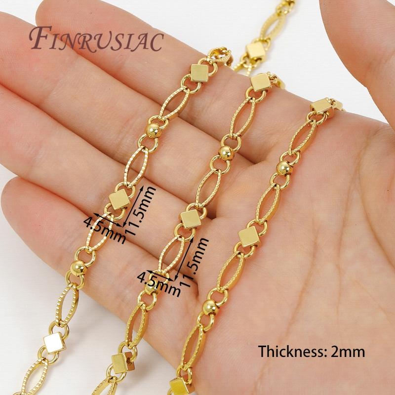 Multiple Styles 0.5-1 Meter 18K Gold Plated Roll Bulk Chains Cable Link Chains For Necklaces High Quality Jewelry Accessories