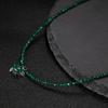 Natural Malachite Gemstone Necklace Women'S Small Fresh S925 Silver Hand-Woven Niche High-End Neck Chain