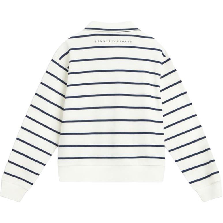 Li Ning Letter Polo Neck Pullover Striped Color Block Comfortable Versatile Loose Printed Sweatshirt Women Sweatshirt AWDV532-1