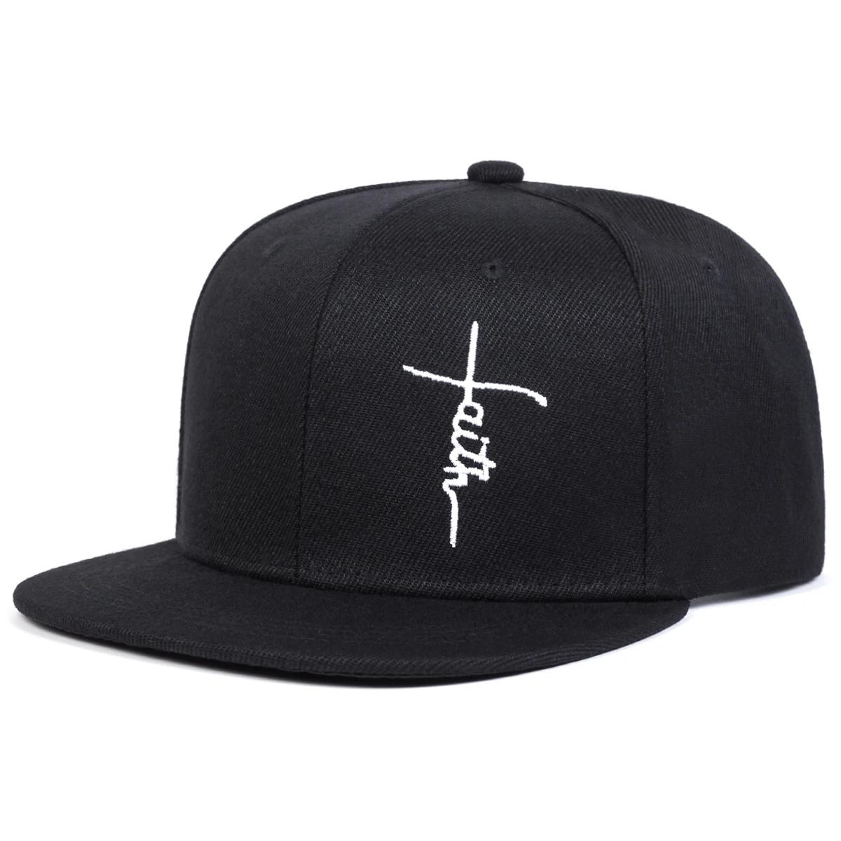 

Unisex Faith Letter Cross Embroidery Hip-hop Hats Spring Autumn Outdoor Adjustable Casual Baseball Caps Sunscreen Hat Sports Cap чорний