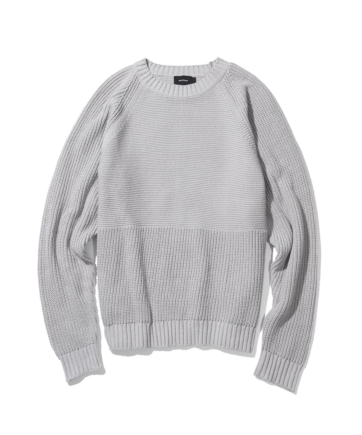 Mass Known Half Incision Overfit Knit Mftnt002-Gy Grey/L