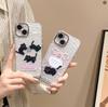 Black Cat Glitter Bowknot Anti-Drop Phone Case for iPhone 17 Air/16 Pro Max