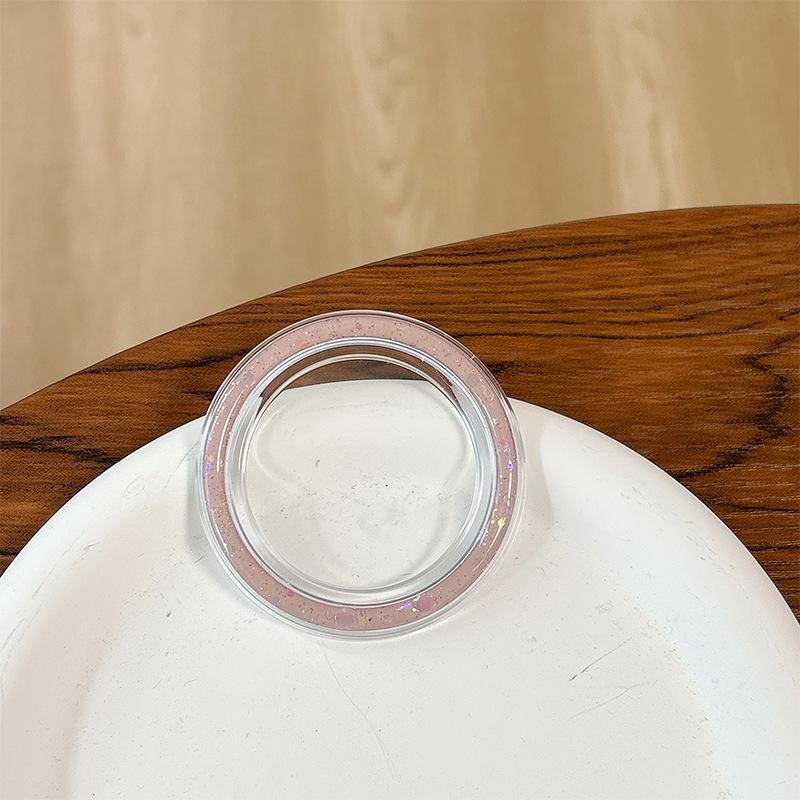 

Small Fresh Decoration Round Mobile Phone Airbag Bracket Desktop Magnetic Suction Diy Base Refrigerator Sticker Glitter Simple