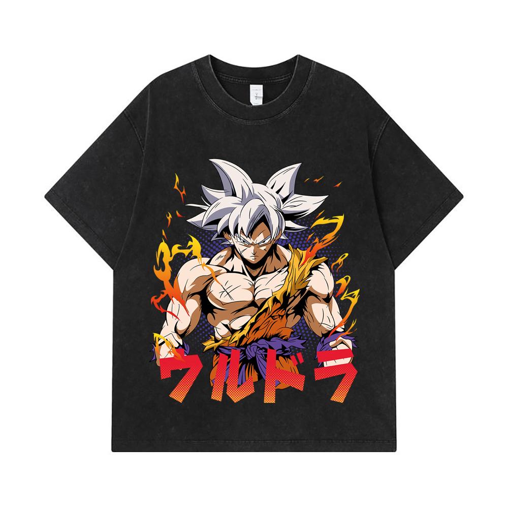 275 GSM Gewaschene T-Shirts 100% Baumwolle Dragon Ball V11 Goku Ultra Print Unisex Schweres Baumwoll-T-Shirt