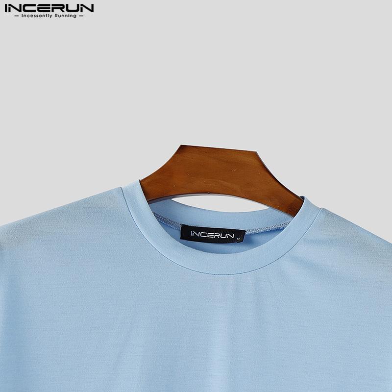 INCERUN Two Pieces Oversized Men Short Sleeve T-Shirts and Loose Pants Outfits Sets