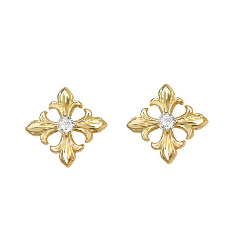 Europejskie i Amerykańskie Kolczyki Sztyfty Koronkowe z Cyrkoniami: Eleganckie, Uniwersalne, Luksusowe Akcesoria Mody