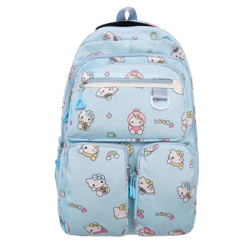Stylish Lightweight Nylon Backpack For Middle School High School College Students With Large Capacity синий