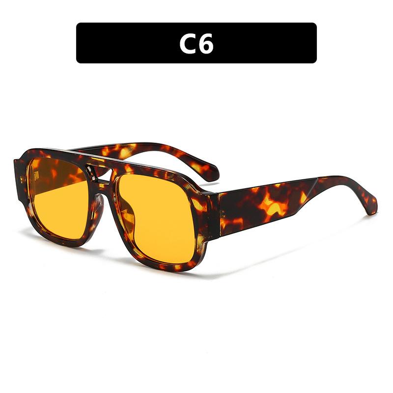 Trendy Pilot Double Bridge Square Frame Women Sunglasses Brand Designer Cool Men Sunglass Driving Hiking Eyewear Uv400