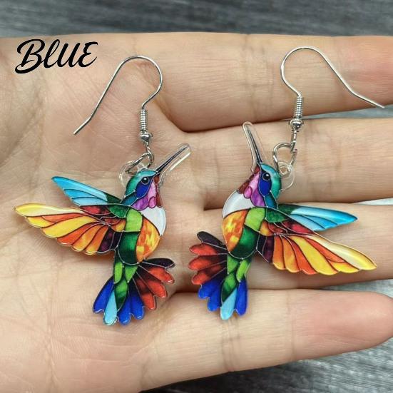 Lady Ear Jewelry 1 Pair Acrylic Colorful Bird Dangle Earrings