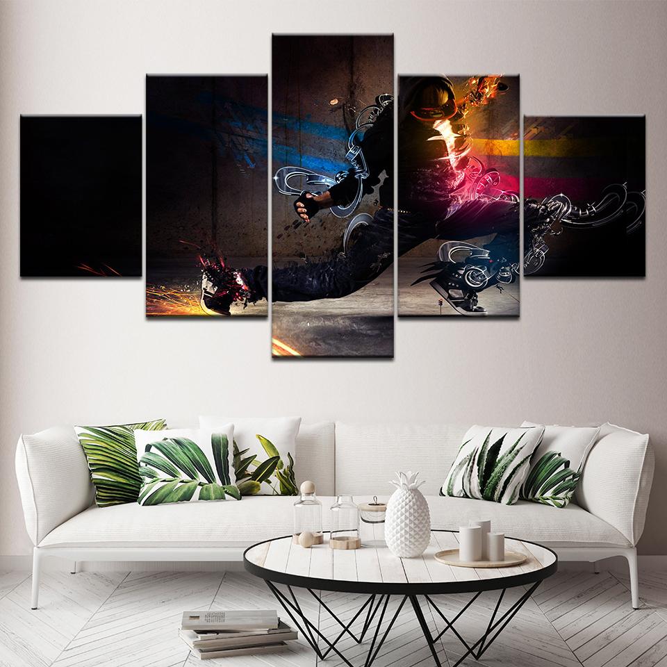 Modern Poster Modular Hip Hop Male Sneakers 5 Pieces HD Wallpaper Art Canvas Print Art Painting Living Room Home Decoration