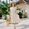 Xiangying Women's Chiffon Floral Midi Dress