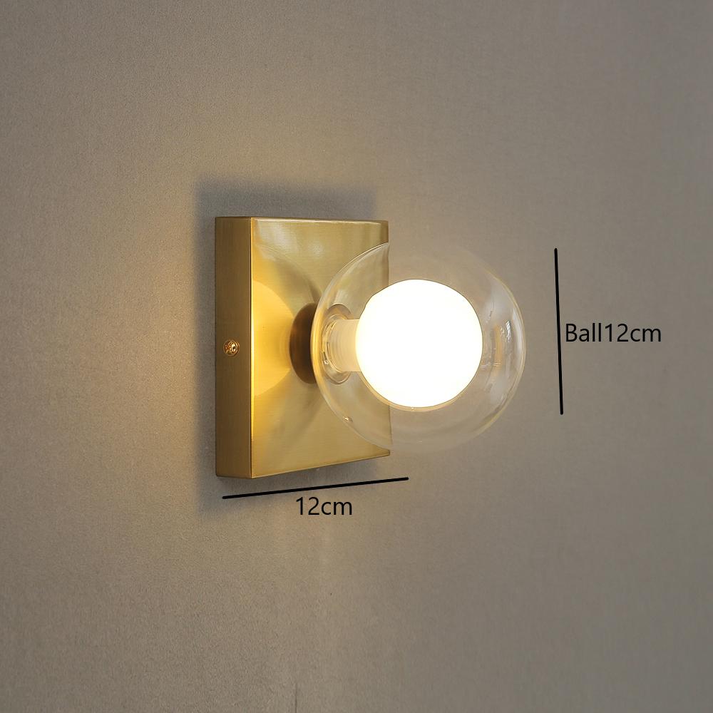 Square Dish LED Wall Lamp Wall Lighting Fixtures for Bedroom Living Room Indoor Ball In the Ball Glass Wall Sconce for Corridor