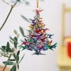 Hummingbird Christmas Ornament Colorful Stack Bird Hanging Decoration Double-Sided Acrylic Tree Ornament for Bird Lovers Gifts