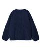 Yale Embroidery Dan Collarless Quilted Fleece Jacket_Navy