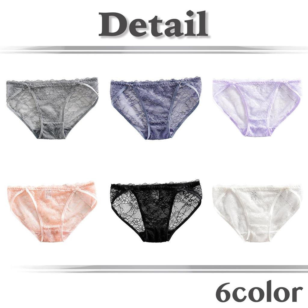 White Fang Cute Lace Panties with Girly TT414 Women's Ribbon, Design, Purple,