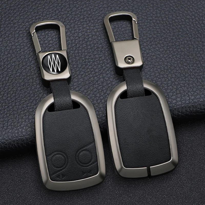 Zinc Alloy Leather Car Remote Key Case Cover Holder Shell For DAF XF 105 106 CF Euro XG IF Truck Keyless Keychain Accessories