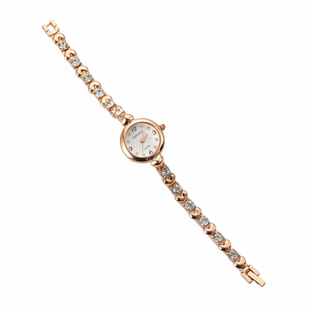 Round Small Dial Luxury Wrist Watches Steel Strap Womens Quartz Wristwatch  Students Gift