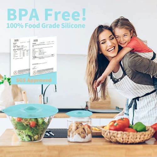 Silicone Food Storage Lids - Silicone Bowl Cover, Pot Lid, BPA-Free Suction Cup Lid, Silicone Microwave Cover, Pot Cover for Cups, Bowls, Pots, Pans,