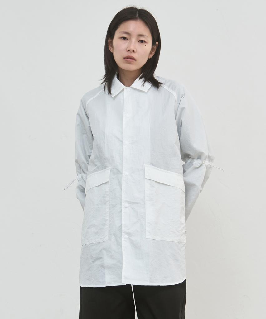 Wokeuwokeu Apron Shirt Long Sleeve (White)