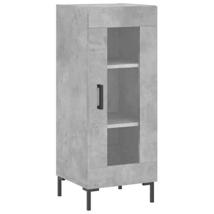 VidaXL Buffet Gris béton 34,5x34x90 cm Bois d'ingénierie 828800