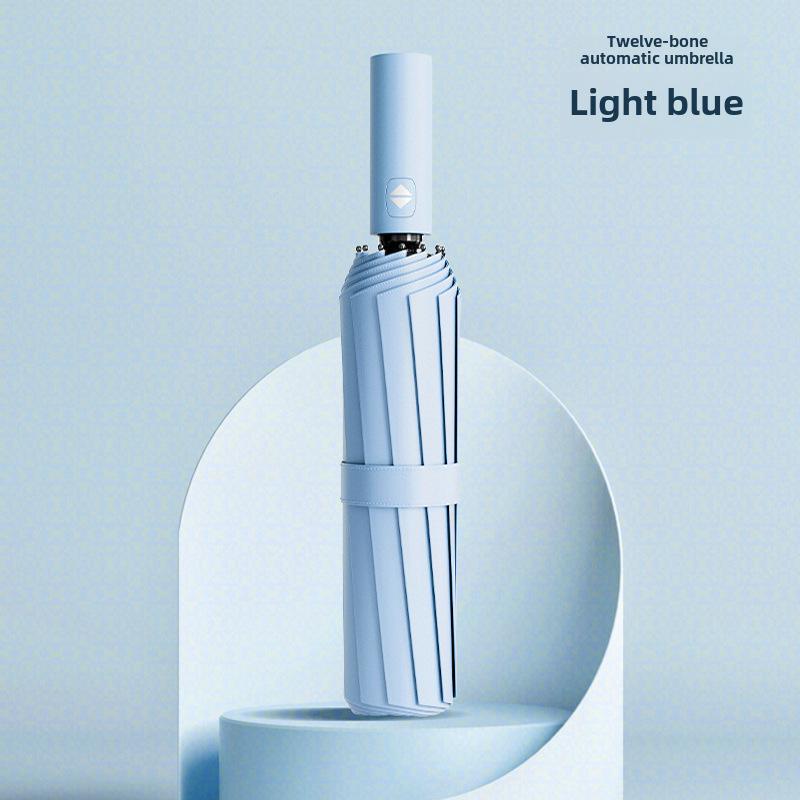 24-Rib Automatic Folding Women's UV Protection Sunshade Umbrella